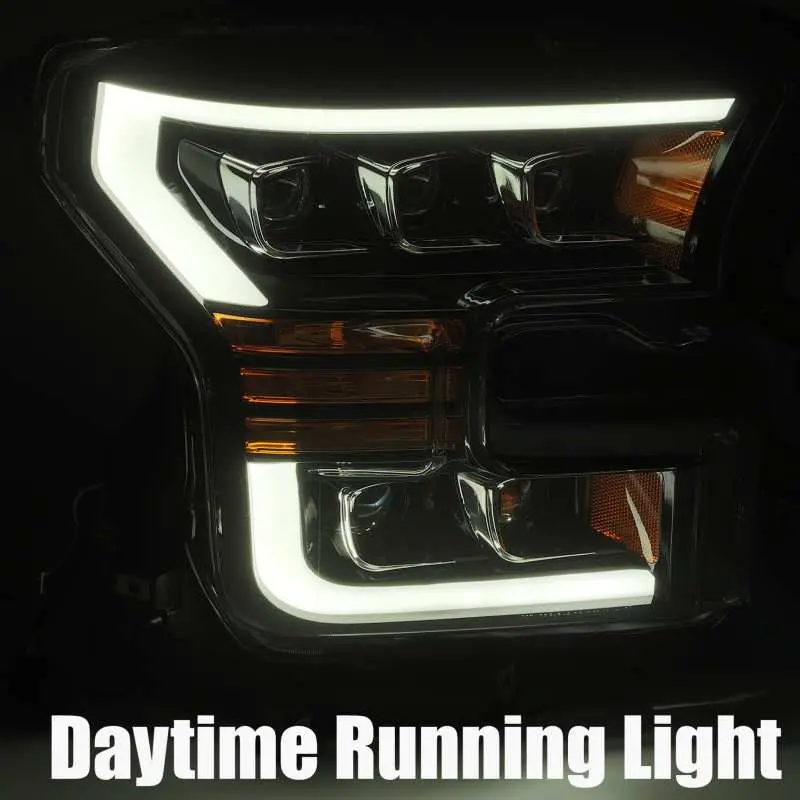 Alpharex Nova Led Projector Headlights For 2017–2020 Ford Raptor – Matte Black Plank Design With Adaptive Lighting & Sequential Turn Signals 1