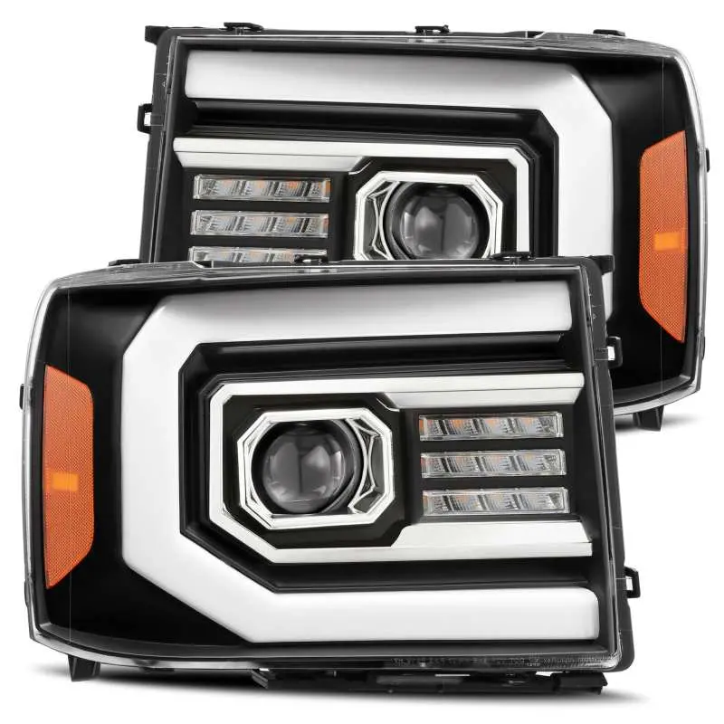 Alpharex Pro-Series Projector Headlights For 2007–2013 Gmc 1500Hd – Matte Black Housing, Adaptive Lighting & Sequential Turn Signals 1