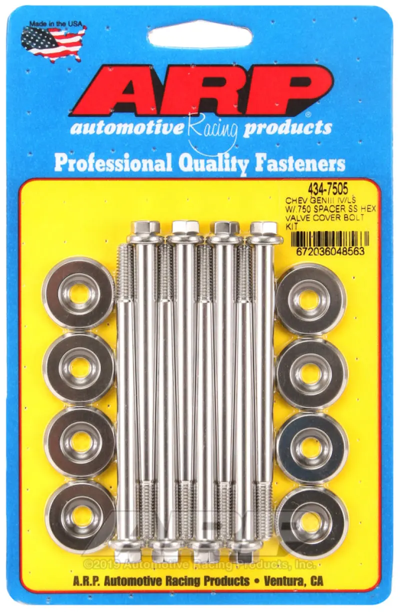 Arp Small Block Chevy Geniii/Iv Ls Series .750 Spacer Hex Valve Cover Bolt Kit - Stainless Steel 1