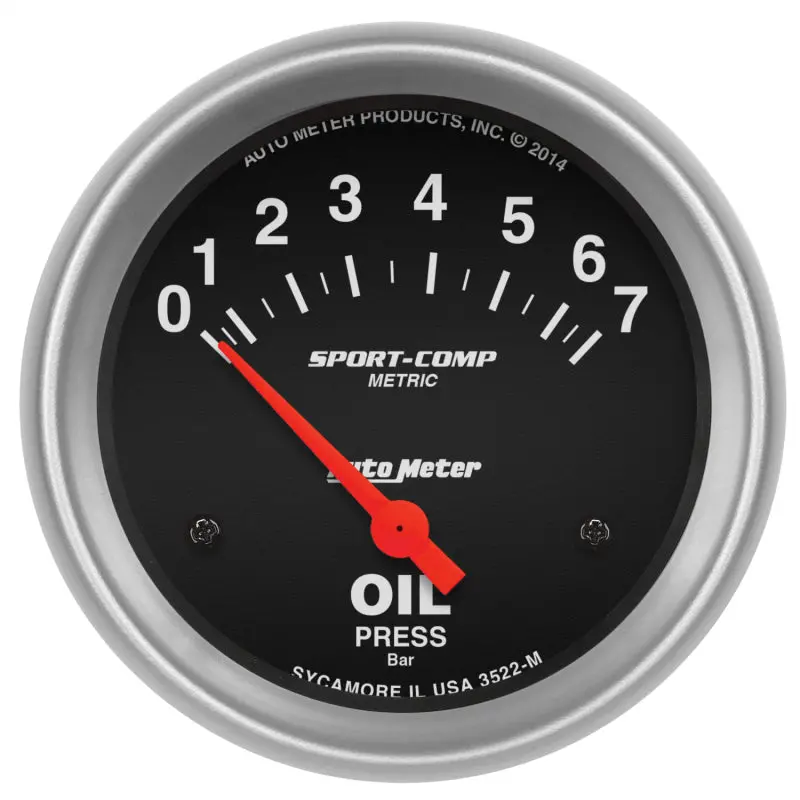 Autometer Sport-Comp 66.7Mm Electronic Oil Pressure Gauge – 0–7 Bar Short-Sweep Display 1