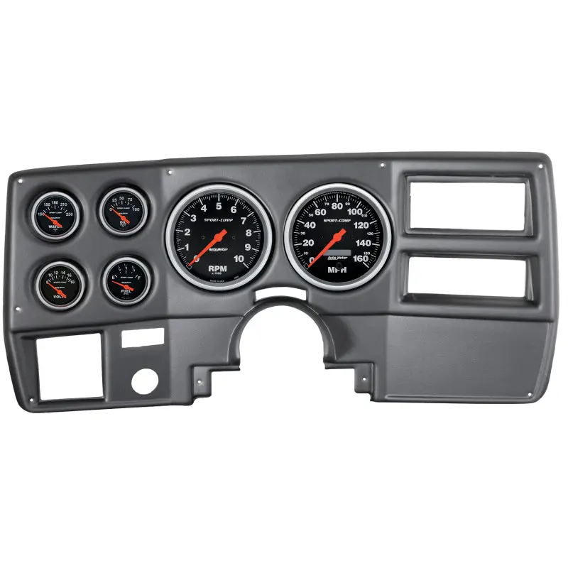 Autometer Sport-Comp Dash Gauge Kit For 1973–1983 Chevy Trucks & Suburbans – 6-Piece (Tach, Speedo, Fuel, Oil, Temp, Volt) 1