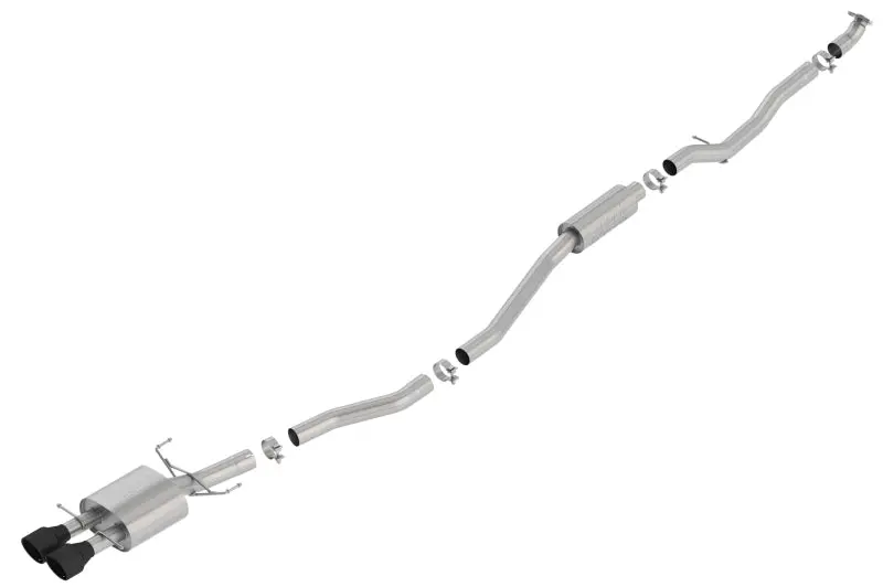 Borla S-Type Cat-Back Exhaust For 2017–2019 Honda Civic Si Sedan – 1.5L Turbo, Manual Fwd, Ceramic Black Tips 1
