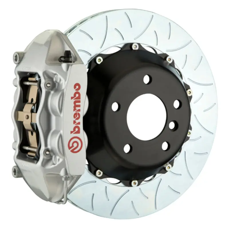 Brembo 15-23 Mustang Gt/V6/Ecoboost Rear Gt Bbk 4 Piston Cast 380X28 2Pc Rotor Slotted Type3-Silver 1