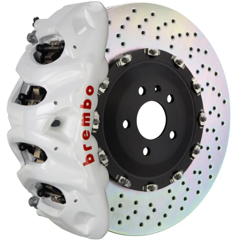 Brembo 18+ Model 3 Awd/18+ Model 3 Rwd Front Gt Bbk 6 Piston Cast 380X34 2Pc Rotor Drilled- White 1