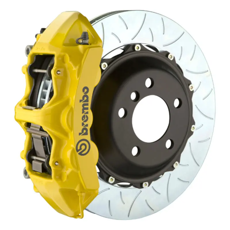 Brembo Gt Big Brake Kit For 1991–1994 Porsche 964 Turbo / 3.6 Turbo – Front, 6-Piston Calipers, 355X32Mm Two-Piece Slotted Rotors, Yellow Finish 1