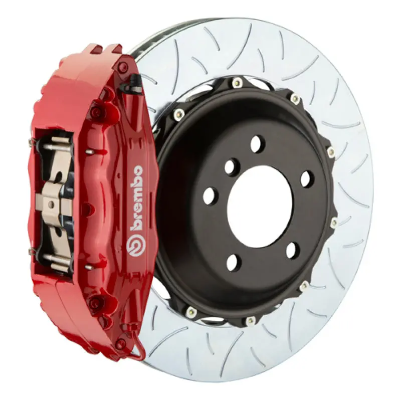 Brembo Gt Big Brake Kit For 2003–2008 Mercedes-Benz Sl500 – Front 355X32Mm Slotted Two-Piece Rotors, Red Calipers 1