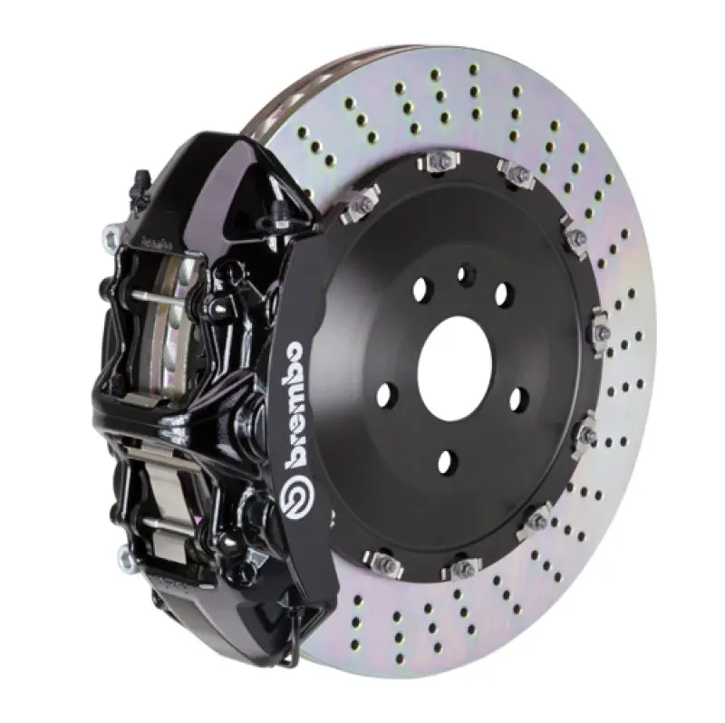 Brembo Gt Big Brake Kit For 2008–2014 Mercedes-Benz C63 Amg – Front 6-Piston Calipers, 405X34Mm Two-Piece Drilled Rotors, Black Finish 1