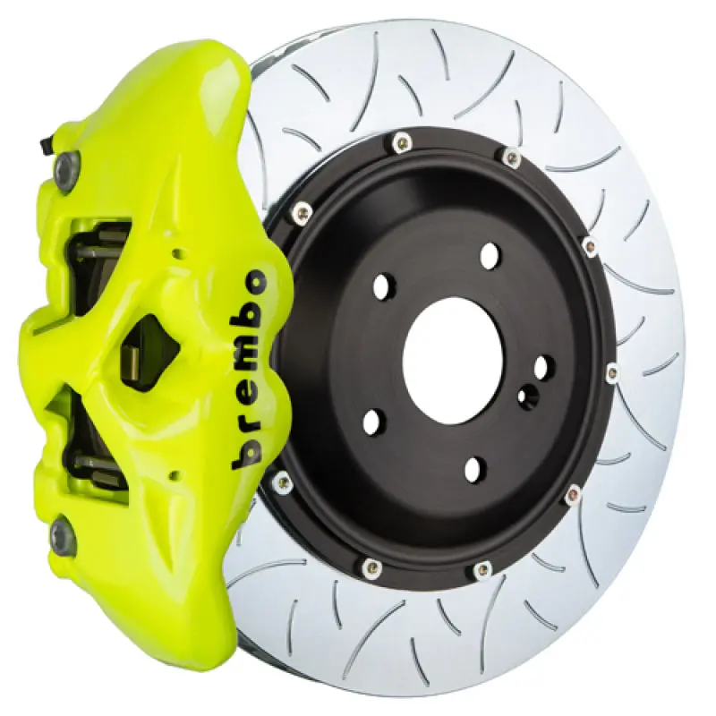 Brembo Gt Big Brake Kit For 2019+ Bmw Z4 & 2020+ Supra – Front, 6-Piston Calipers, 380X34Mm Slotted 2-Piece Rotors, Fluorescent Yellow Finish 1