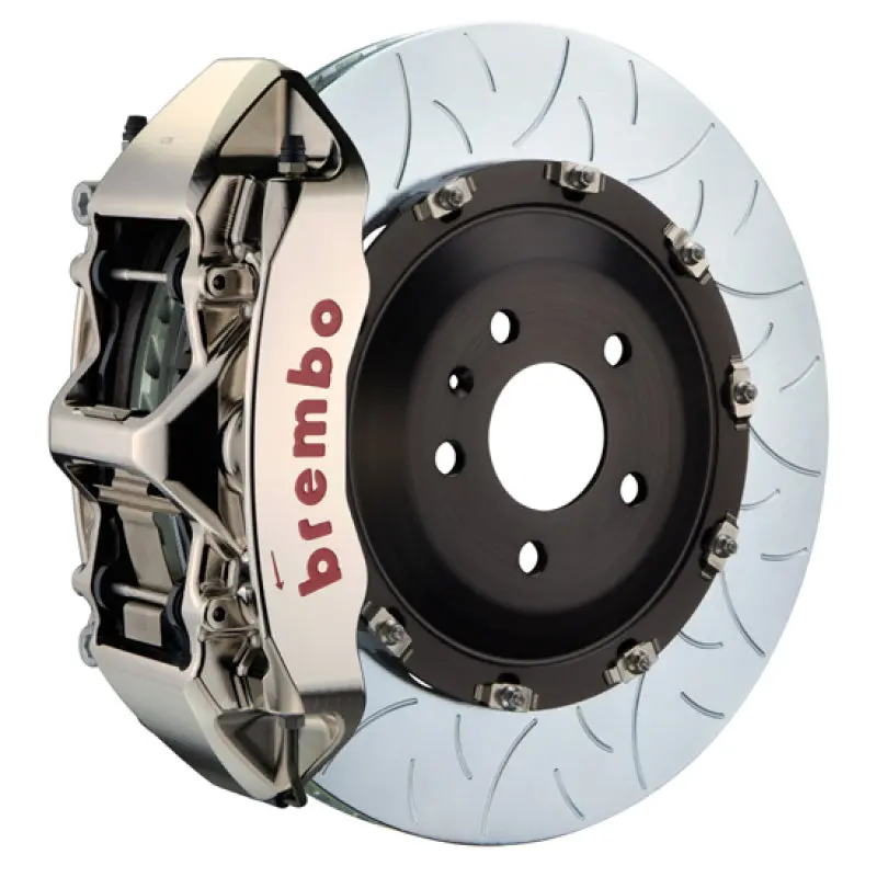 Brembo Gt-R Spec Big Brake Kit For 2014–2020 Jaguar F-Type S (Excluding Rwd) – Front, 6-Piston Billet Calipers, 405X34Mm Two-Piece Slotted Rotors, Nickel-Coated 1