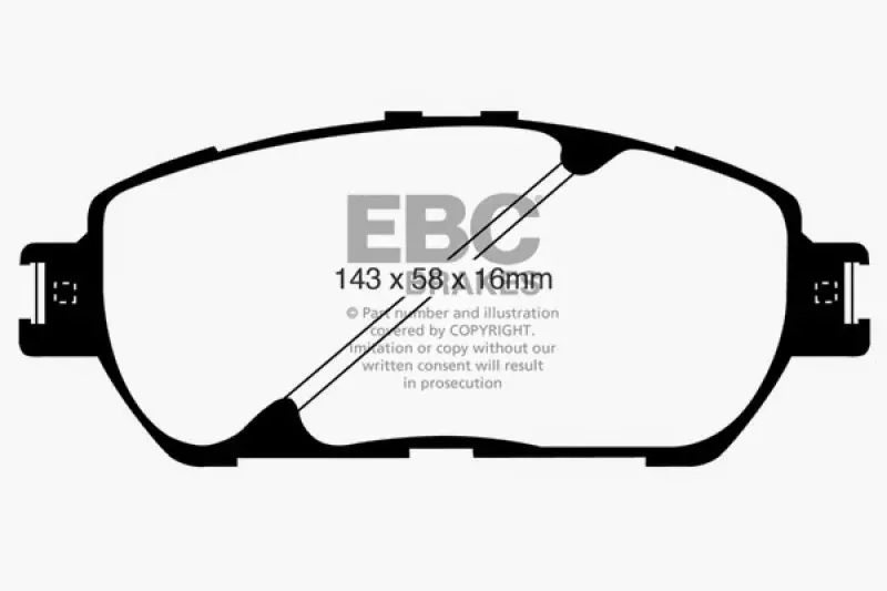Ebc 02-03 Lexus Es300 3.0 Redstuff Front Brake Pads 1