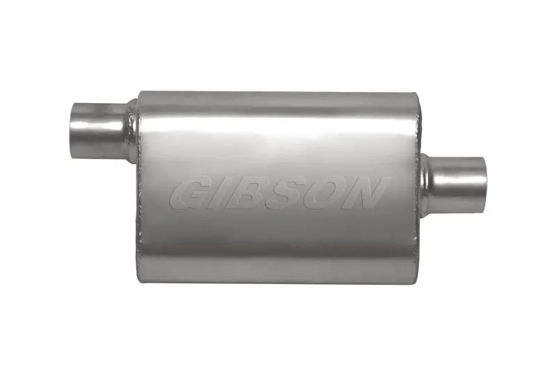Gibson Superflow Offset Oval Muffler — 4"×9"×13", Stainless Steel, 2.5" Inlet/Outlet 1