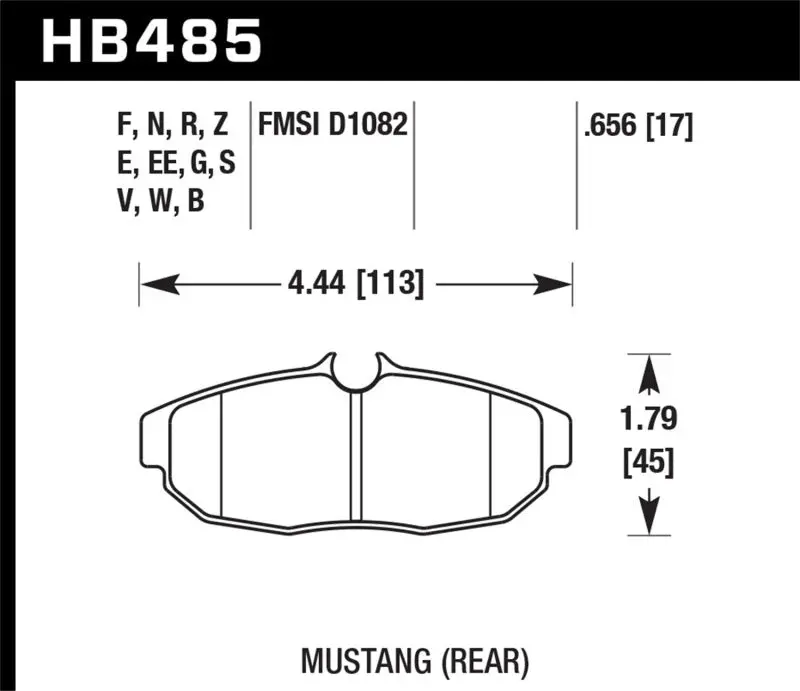 Hawk Hp Plus Street Rear Brake Pads For 2005–2007 Ford Mustang Gt And V6 1
