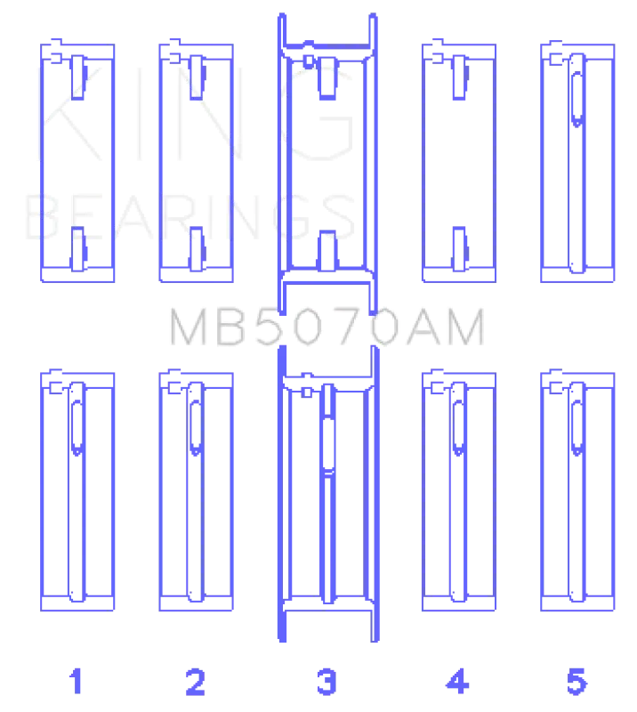 King Engine Bearings Audi/Vw Ck/Cy/Ha/Jk/Ky/Rp/Zf/Aeb (Size +0.25Mm) Main Bearing Set 2