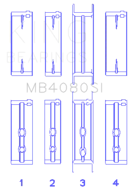King Engine Bearings Gmc 2.8L/3.4L V6 173Ci/207Ci (Size +0.25Mm) Main Bearing Set 2