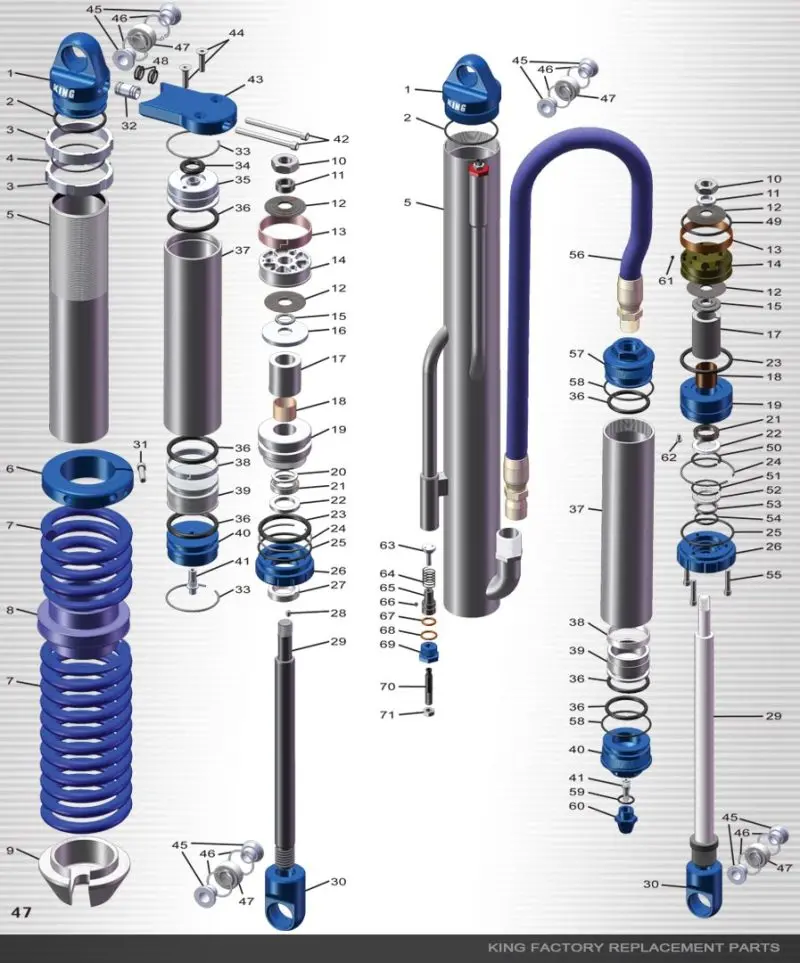 King Shocks 4.0″ Remote Reservoir Bypass Shock – Single-Hole Valve Configuration 2