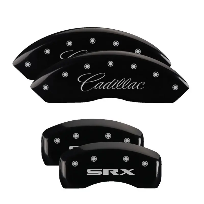 Mgp Engraved 4-Piston Caliper Covers – Front And Rear, Black Finish With Silver Accent, For Gmc Vehicles 1