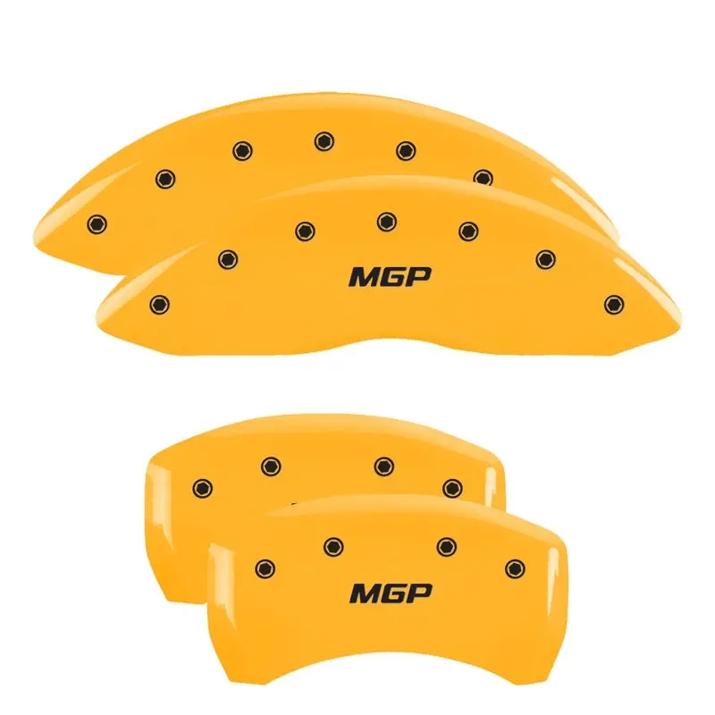 Mgp Engraved 4-Piston Caliper Covers With Oval Logo And Ford Yellow Finish 1