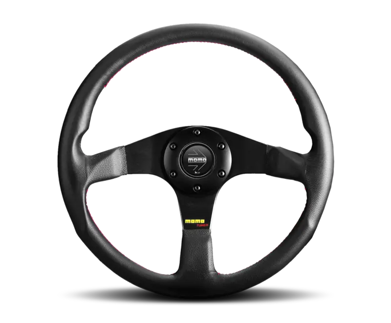 Momo Tuner Steering Wheel 350 Mm - Black Leather/Red Stitch/Black Spokes 2