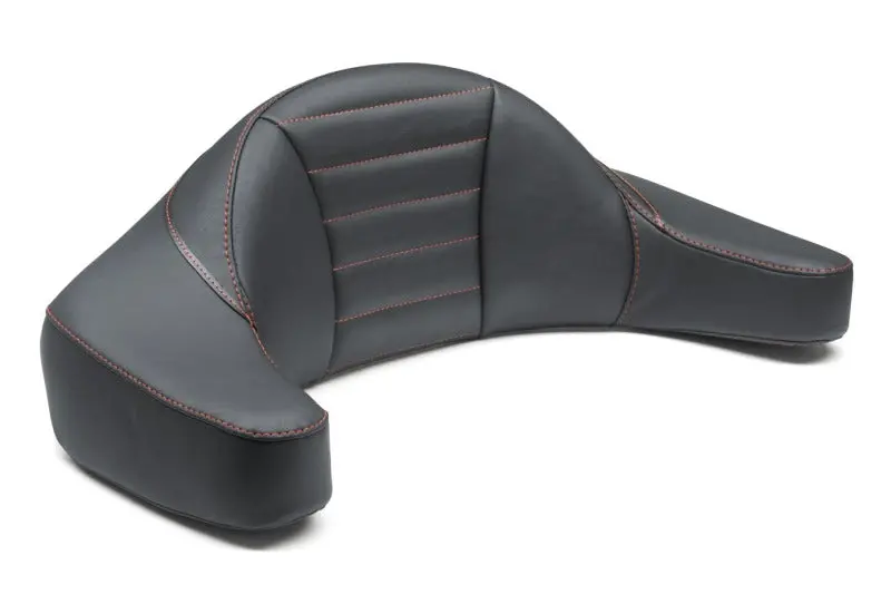 Mustang Super Touring Extended Arm Backrest – Hd Fl Wrap-Around Design For 1993–2013 Models, Black W/Red Stitching 1