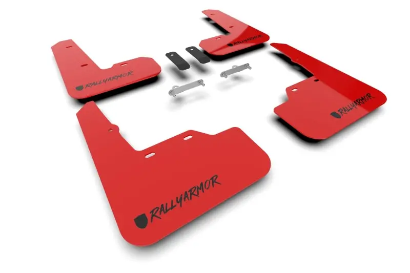 Rally Armor Ur Mud Flaps For 2022+ Subaru Wrx – Red Trim, Black Logo With Altered Font 1