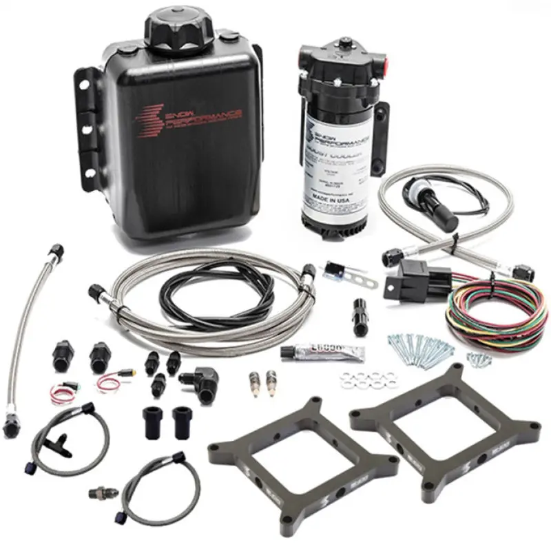 Snow Performance Stage 1 Dual-Carb Water Injection Kit – Compatible With Naturally Aspirated & Forced Induction Systems, Includes Stainless Steel Braided Lines 1