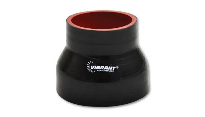 Vibrant 4-Ply Reinforced Silicone Transition Hose – 1.5" To 1.75" Id, 3" Length, Black 1