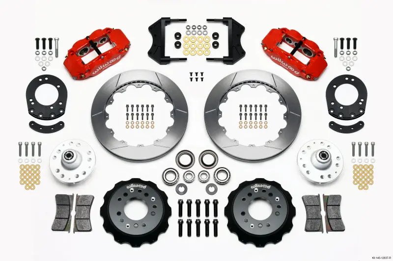 Wilwood Narrow Superlite 6R Front Hub Kit – 12.88" Diameter, Red Finish, Compatible With 1965–1969 Mustang Drum Spindles 1
